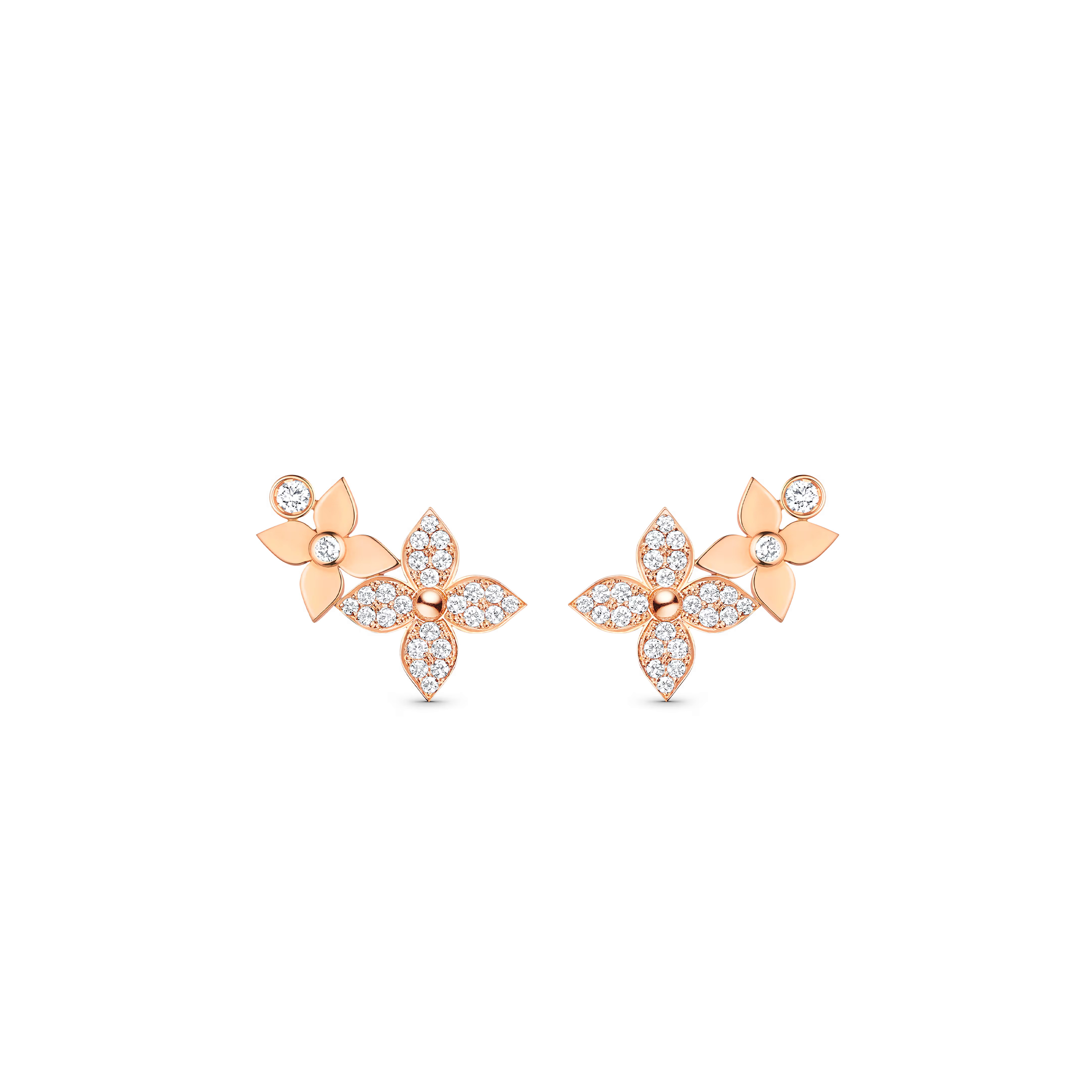 LOUIS VUITTON IDYLLE BLOSSOM EARRING, PINK GOLD AND DIAMONDS Q96945
